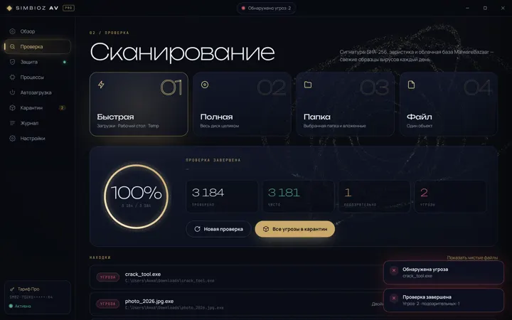 Simbioz AV: проверка